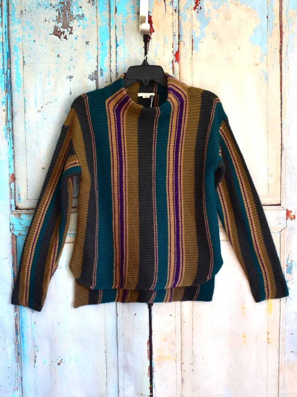 Women’s Westbound Petite Sweater Mock Neck Striped SIZE PM Multicolor